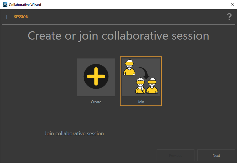 Join a collaborative session.