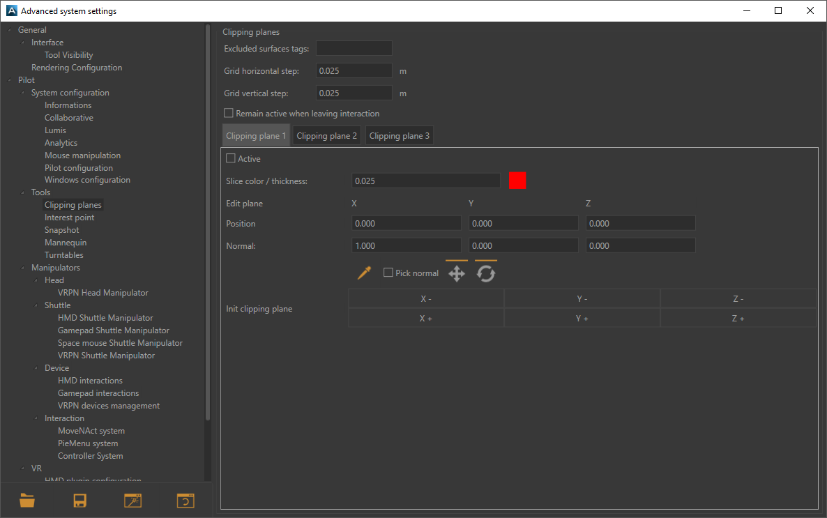 Clipping Planes Advanced Settings