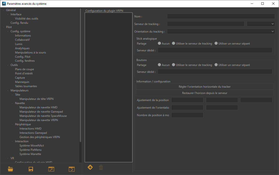 VRPN plugin configurator window