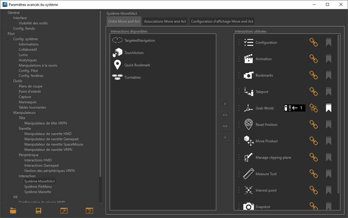 The MoveNAct advanced settings window