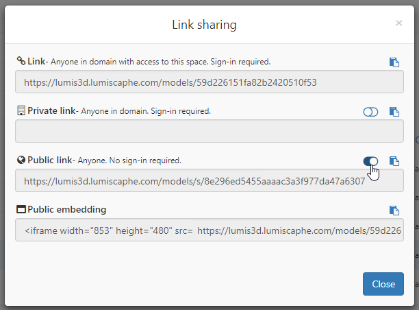 Sharing Public Link Example.