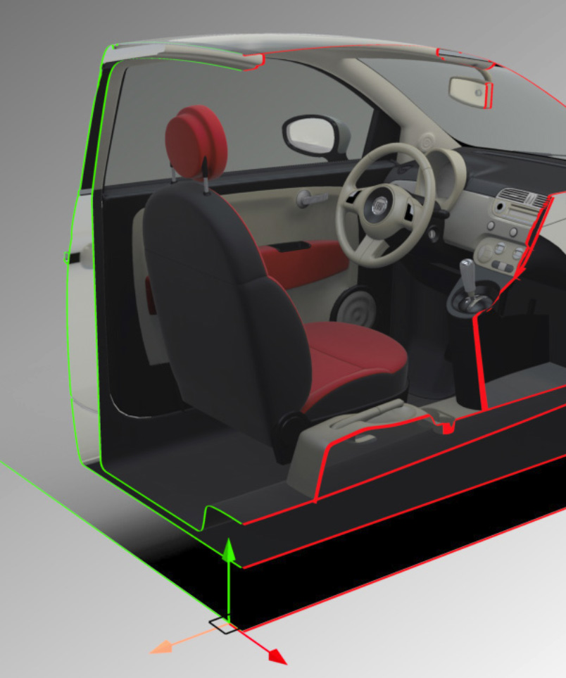 The Show gizmo option displays a translation gizmo that can be manipulated to quickly move the plane of the active section.