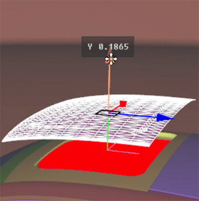 Surface translation along the Y axis.