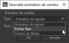 In the dialogue box that appears, choose the type "Kam File".