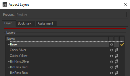 Renamed appearance layers of the product "Configured product".