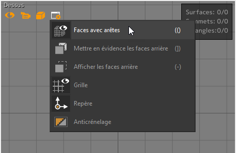 Displaying surface faces in the Viewport.