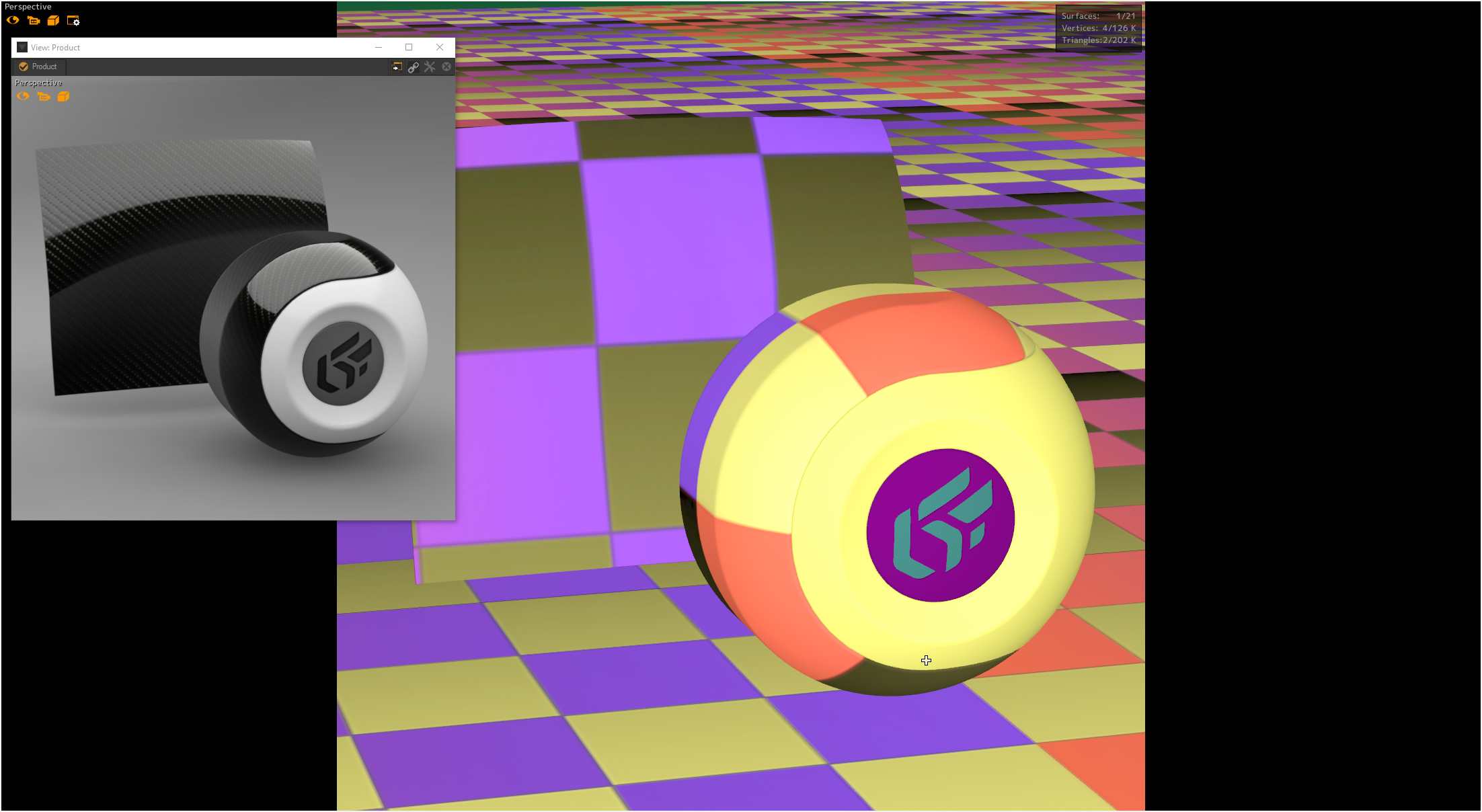 Use the same aspect ration as Matter for the active viewport in Shaper ON.