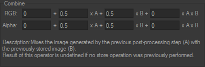 The associated parameters are for precisely adjusting the influence of one image relative to the other.