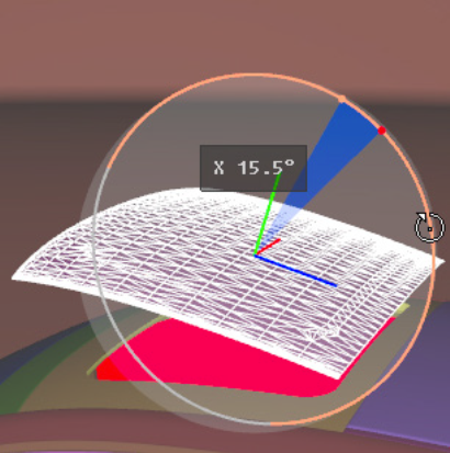 Surface rotation around the X axis.