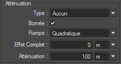 Attenuation box of the Lighting tab.