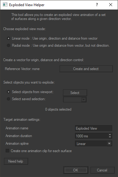 Exploded view editor