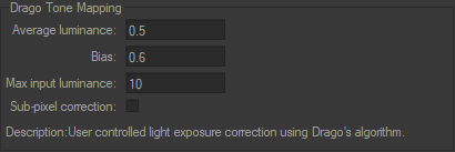 Options for the Drago Tone Mapping effect.