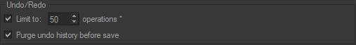 Choose the limit of Undo/Redo operations.