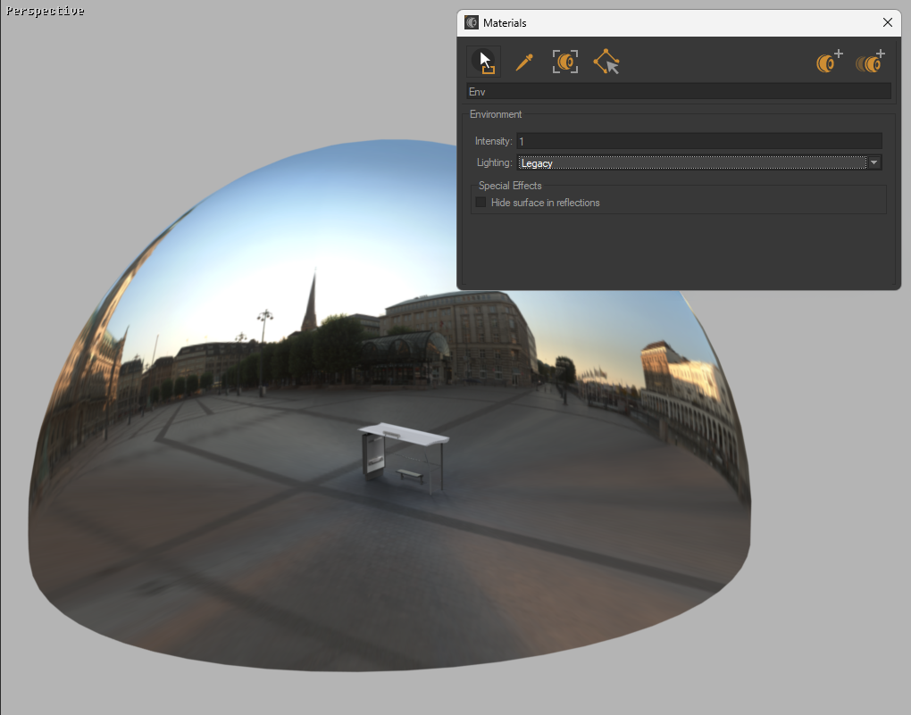 Applying a material to a hemisphere.
