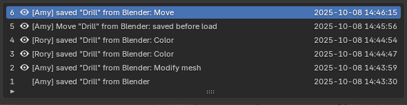 Actions list example