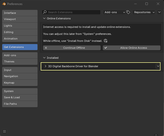 3D Digital Backbone Driver installed