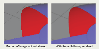 Demonstration of the smoothing produced by the antialiasing algorithm.