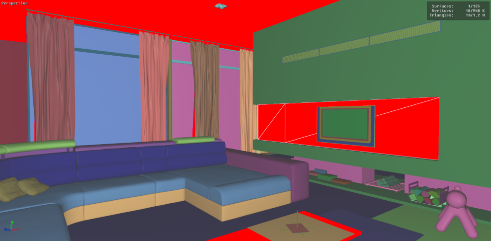 Example of the auto-orientation function for surface interiors on the 3D scene in the left image.
