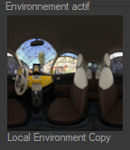 The environment thumbnail displays the captured environment.