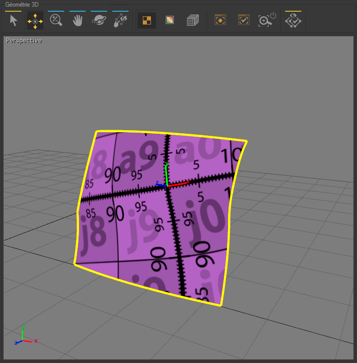 The ​3D Geometry​​ zone contains an interactive 3D view in which the surfaces to be unfolded and several tools for unfolding and manipulating the surfaces are displayed.