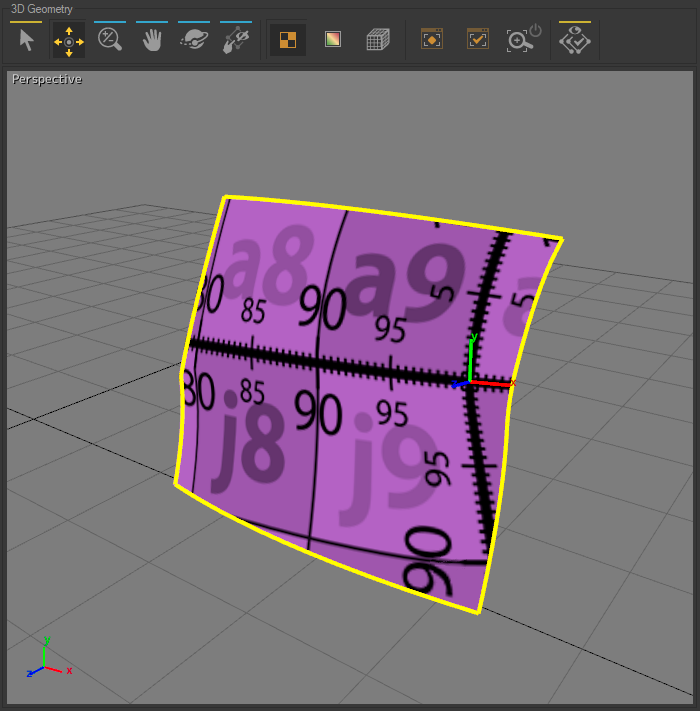 The ​3D Geometry​​ zone contains an interactive 3D view in which the surfaces to be unfolded and several tools for unfolding and manipulating the surfaces are displayed.