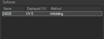 The Surfaces box contains an area for exploring the surfaces involved, and three menu tabs for configuring the methods for unfolds and viewing them.