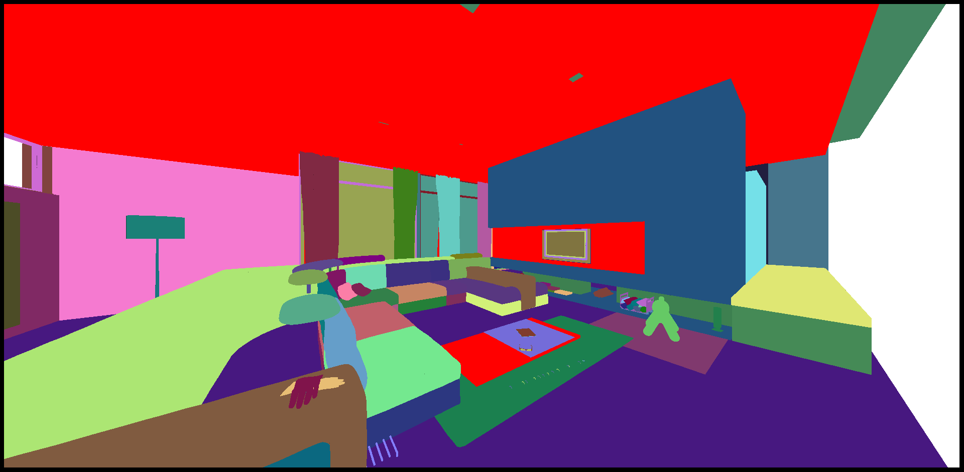 Renderings performed to identify the orientation of each surface with the auto-orientation function for surface interiors. Top: forward.