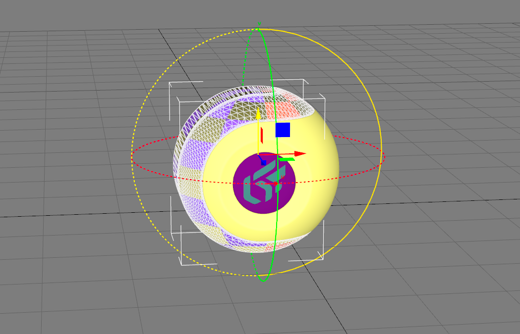 The spherical projection projects the grid as polar coordinates.