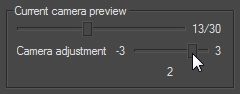 Adjusting a camera within the frame sequence.