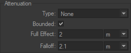 Attenuation box of the Lighting tab.