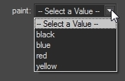 A drop-down list of "value_n" values in the Configuration Browser.