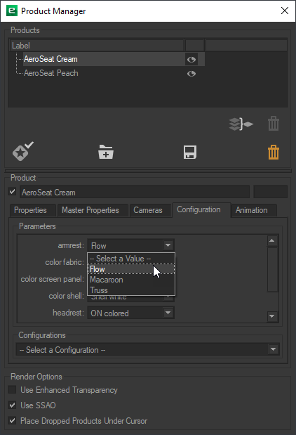 Configuration tab of the Product Manager. The version of Patchwork 3D Explorer pictured includes the "Layout" license option.